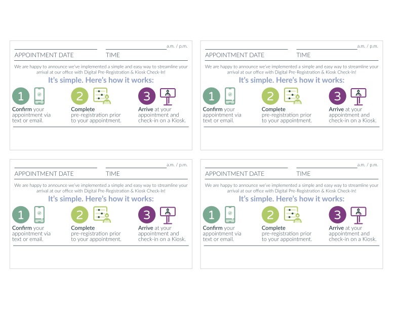 Appointment Reminder Card Template Kiosk